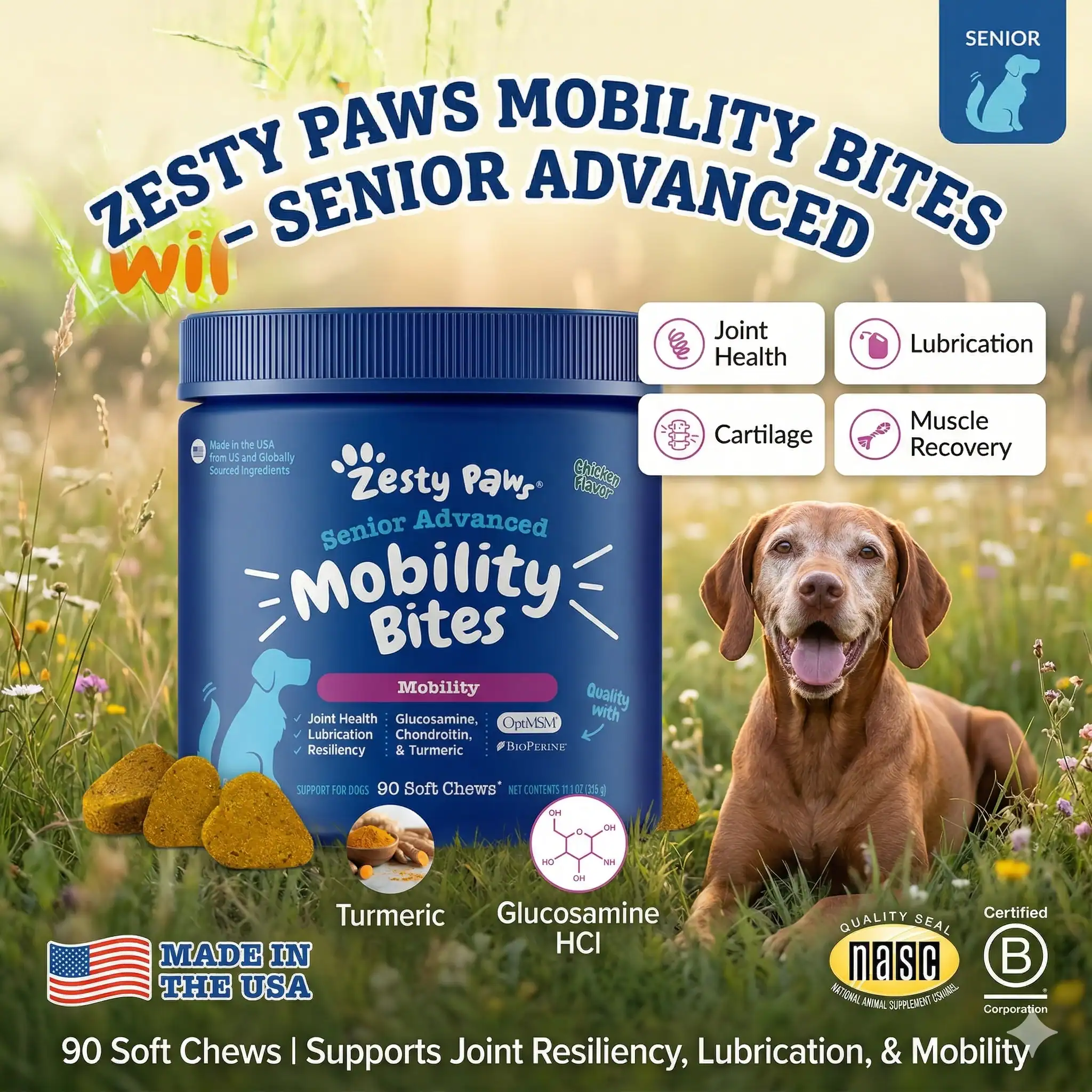 Zesty Paws Mobility Bites Senior Advanced