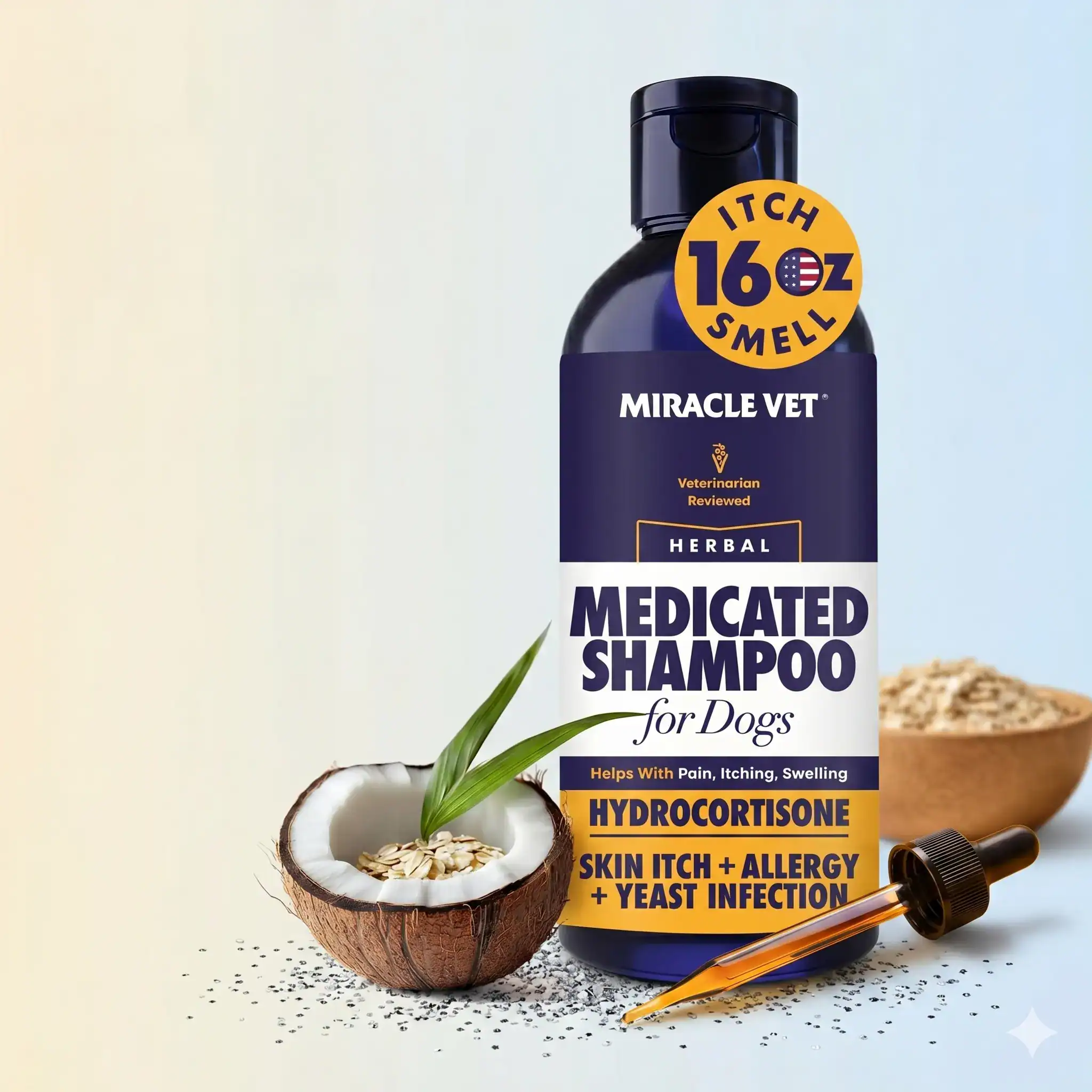 Miracle Vet Medicated Dog Shampoo for Itchy Skin