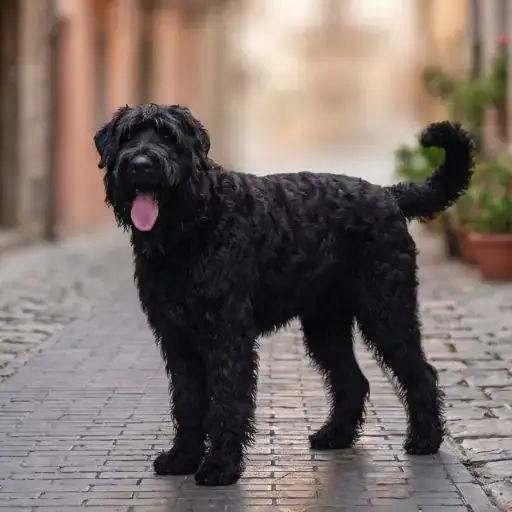 Black Russian Terrier, a large hypoallergenic dog breed